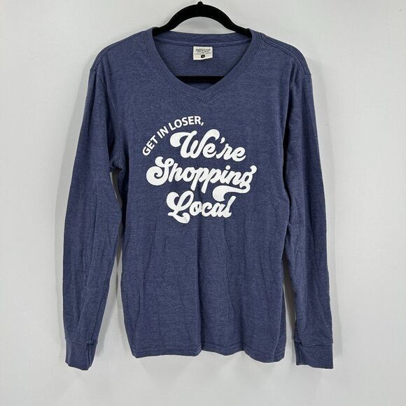 Jadelynn Brooke We're Shopping Local Long Sleeve V Neck Shirt Size Small - Picture 1 of 7